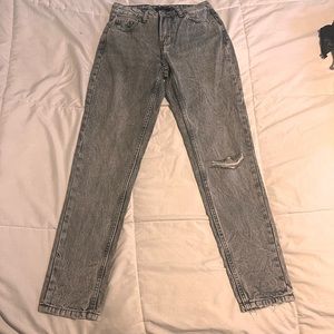 Bershka denim mom jeans, size: 00, more on the gray/black color side